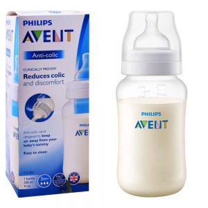 Avent Анти Колик шише 330мл пластично со силик. Цуцла 3+ месеци