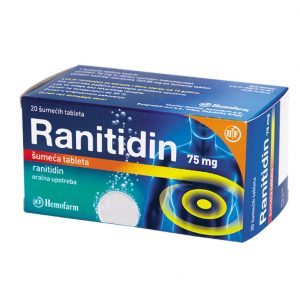 RANITIDIN 75mg Hemofarm, 20 шумливи таблети