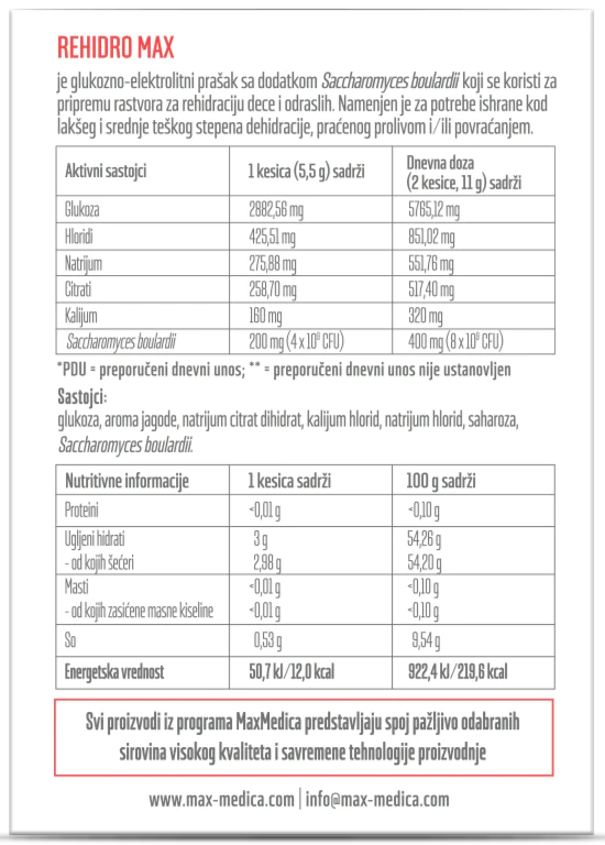 MAXMEDICA REHIDRO MAX, 10 ќесички - Слика 2